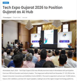 Timesofgujarat : Tech Expo Gujarat 2026 to Position Gujarat as AI Hub